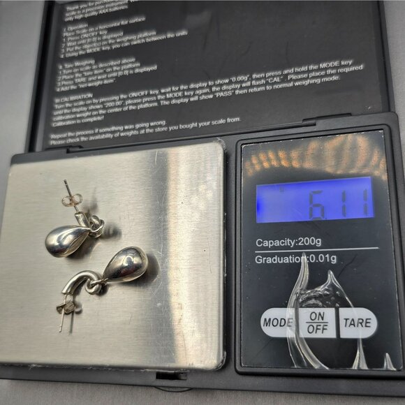 Silpada Sterling Silver 925 Teardrop Earrings Sculptural Modernist Design 6.1g - Picture 10 of 11